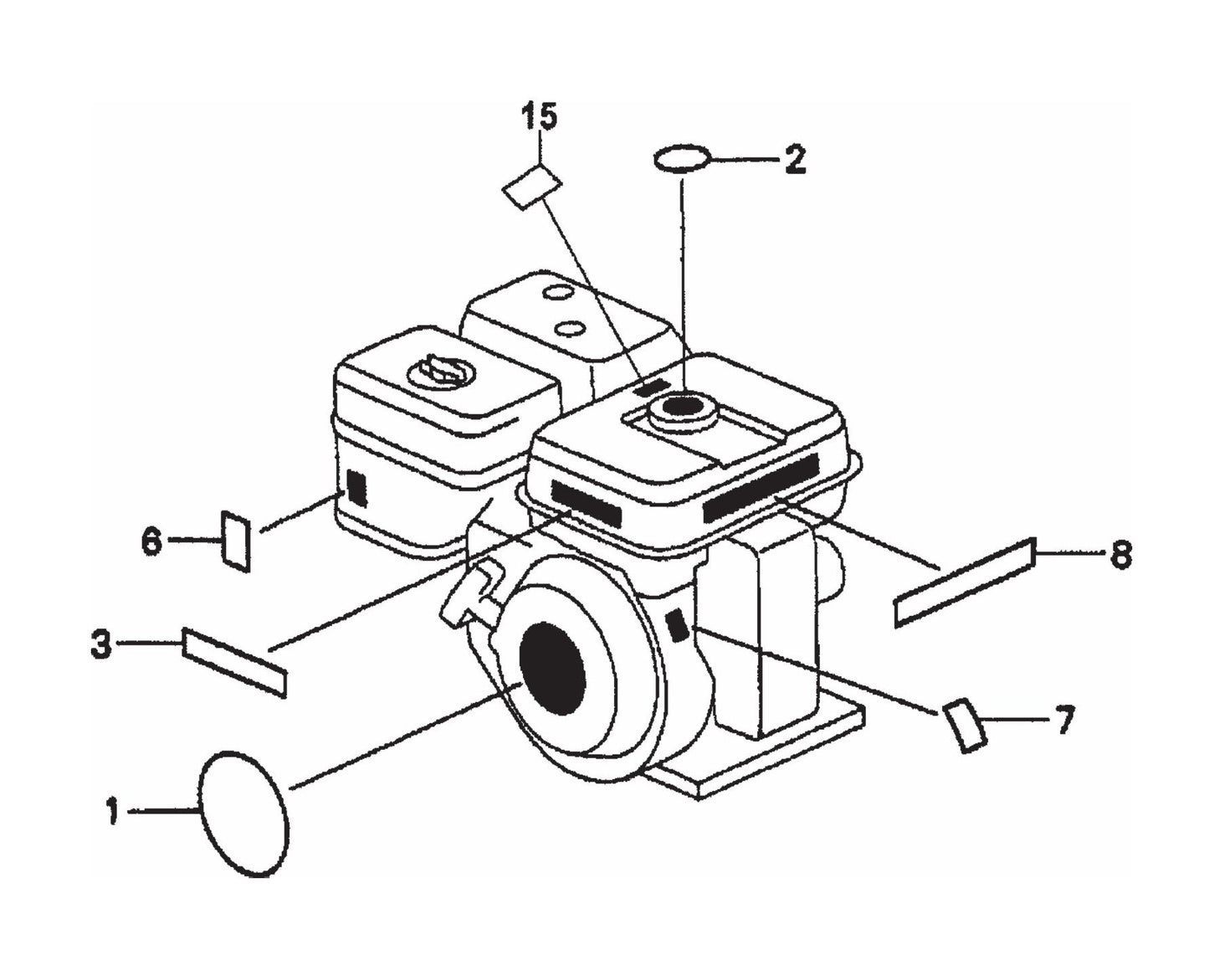 Engine Labels Assembly Parts- STOW CMS-6S Honda GX160K1HX2