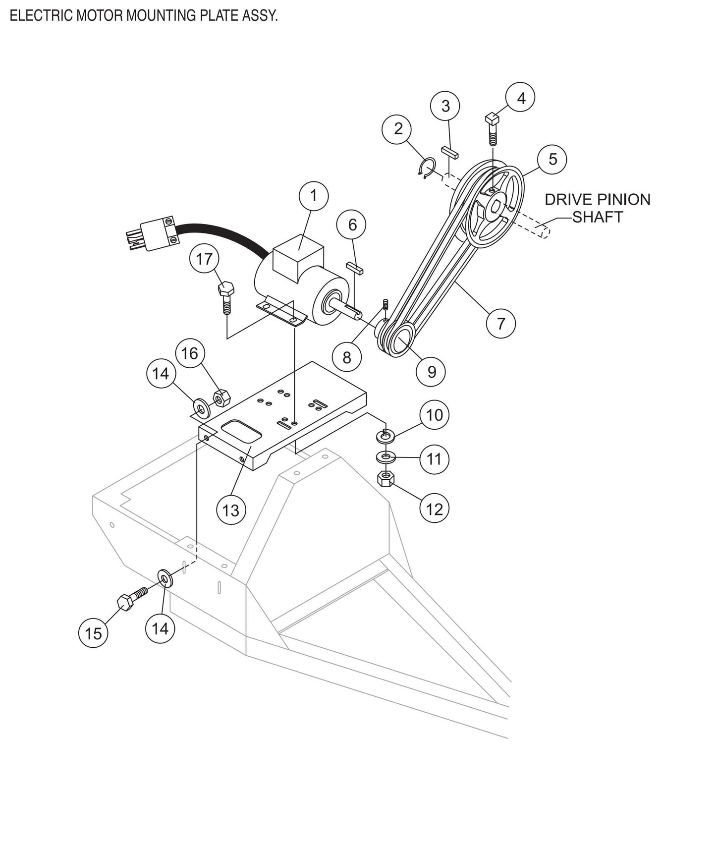 STOW CMS-6S Electric Motor Mounting Plate Assembly Parts