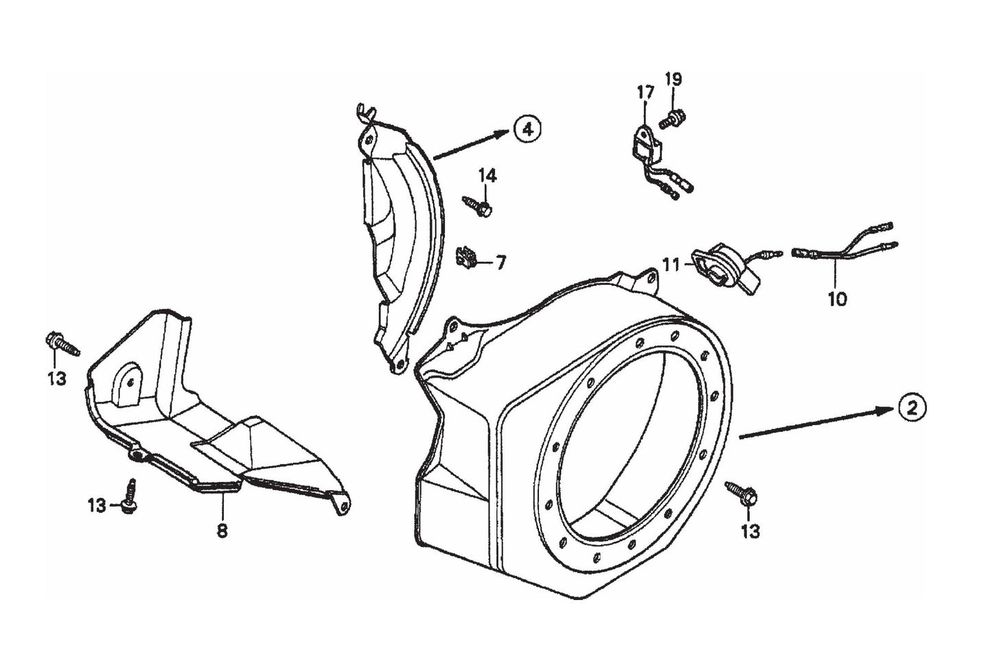 Fan Cover Assembly Parts- STOW CMS-6S Honda GX160K1HX2
