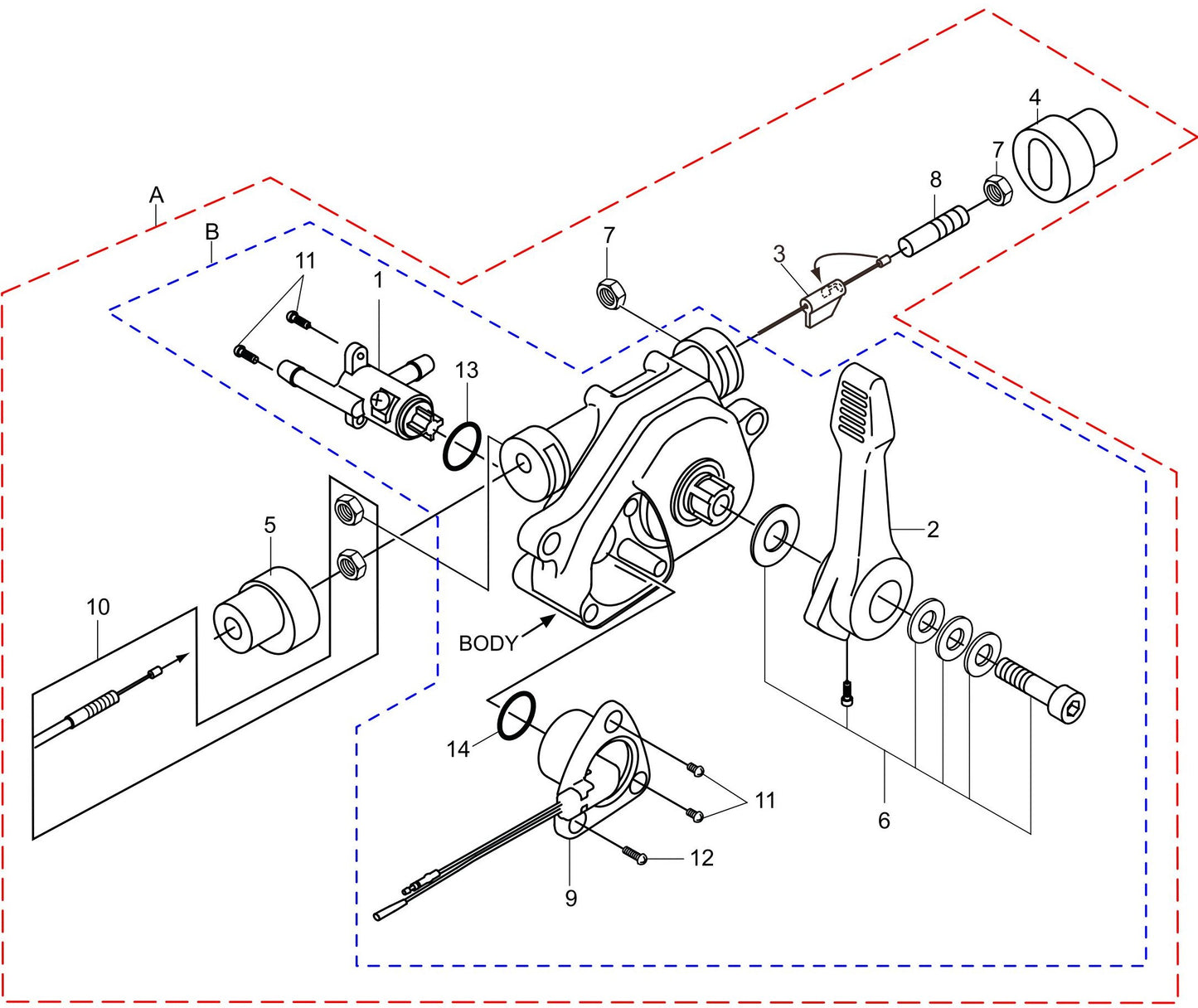 MTX70HD Combination Lever Assembly Parts
