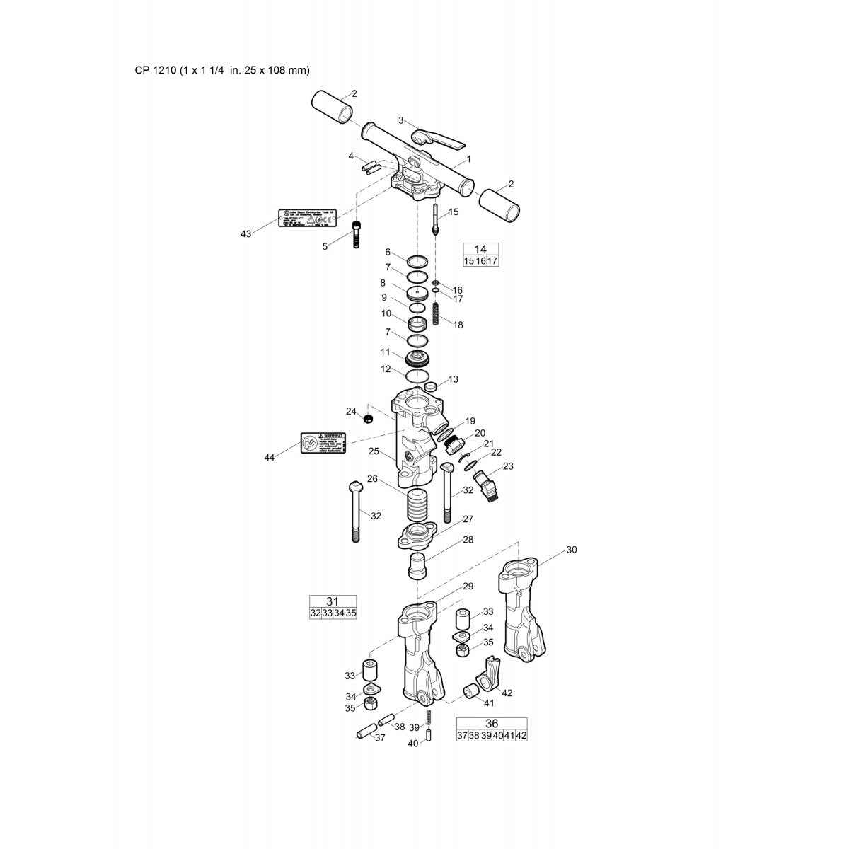 CP 1210 Pneumatic Breaker Parts By Chicago Pneumatic