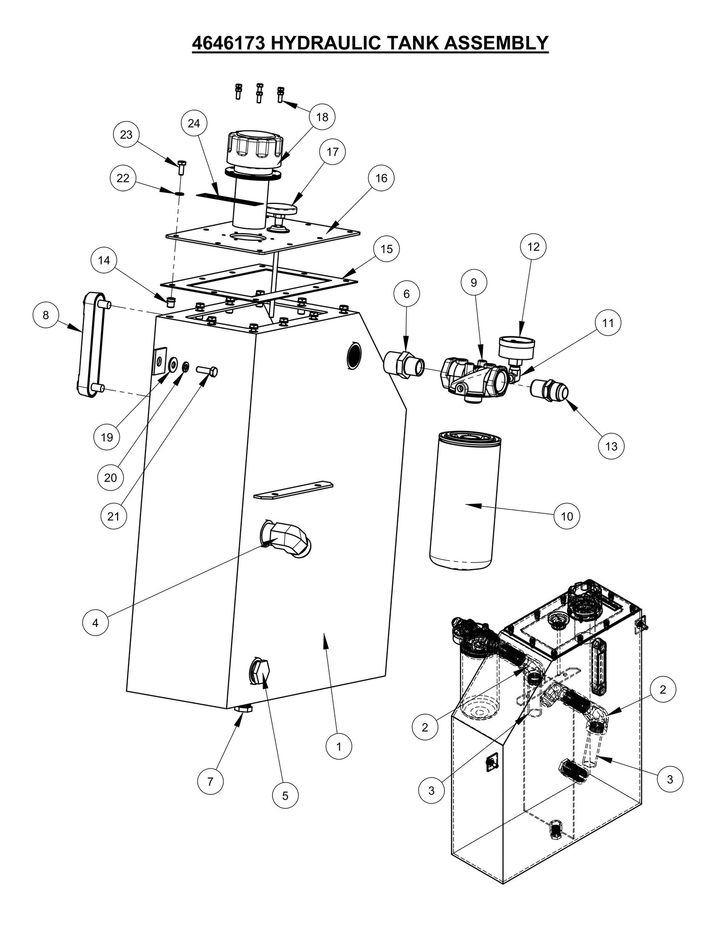 CP15EXL Hydraulic Tank Assembly Parts