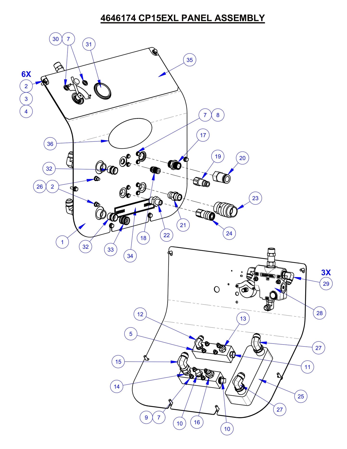 CP15EXL Panel Assembly Parts