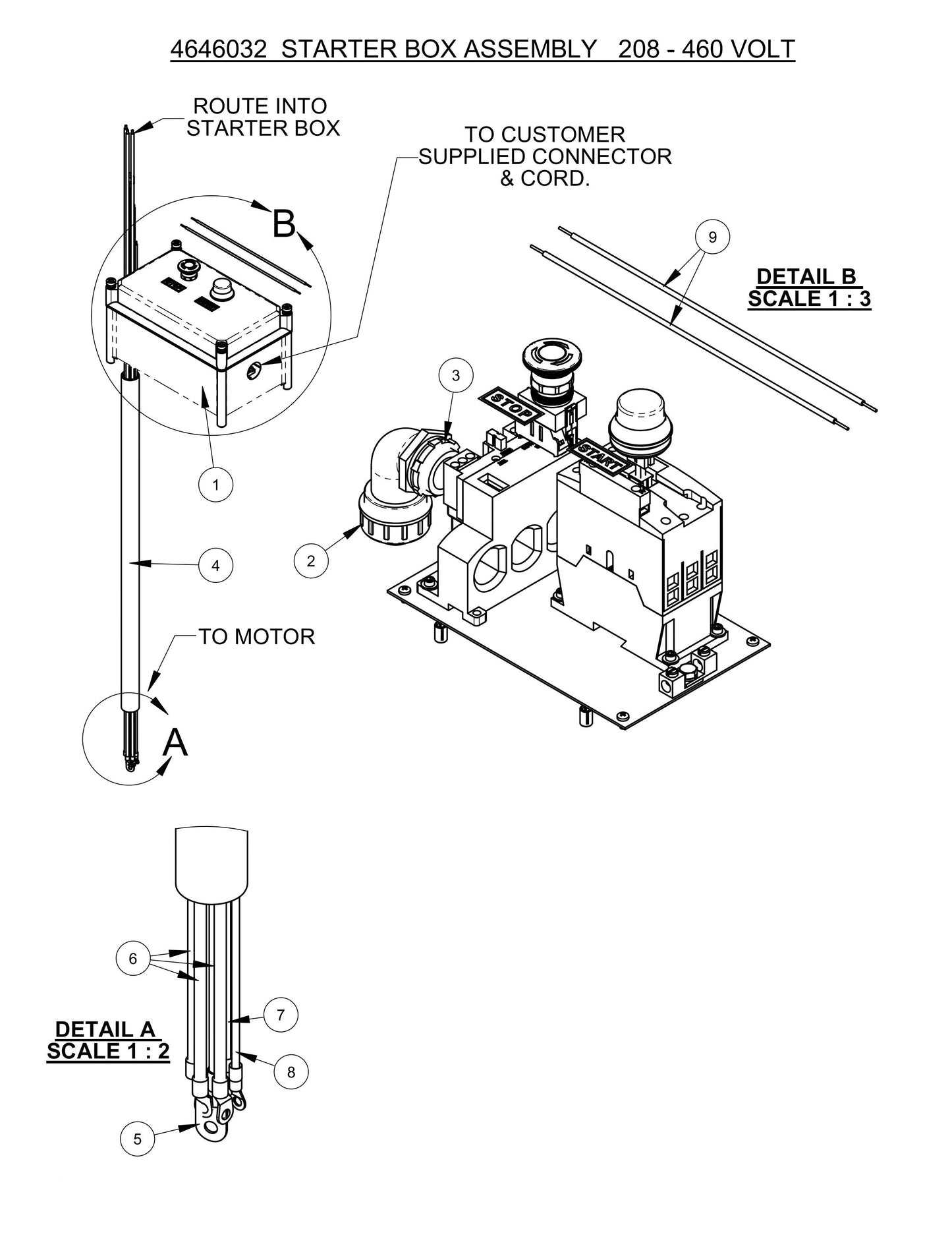 CP15EXL Starter Box Assembly 208-460 Volt Parts