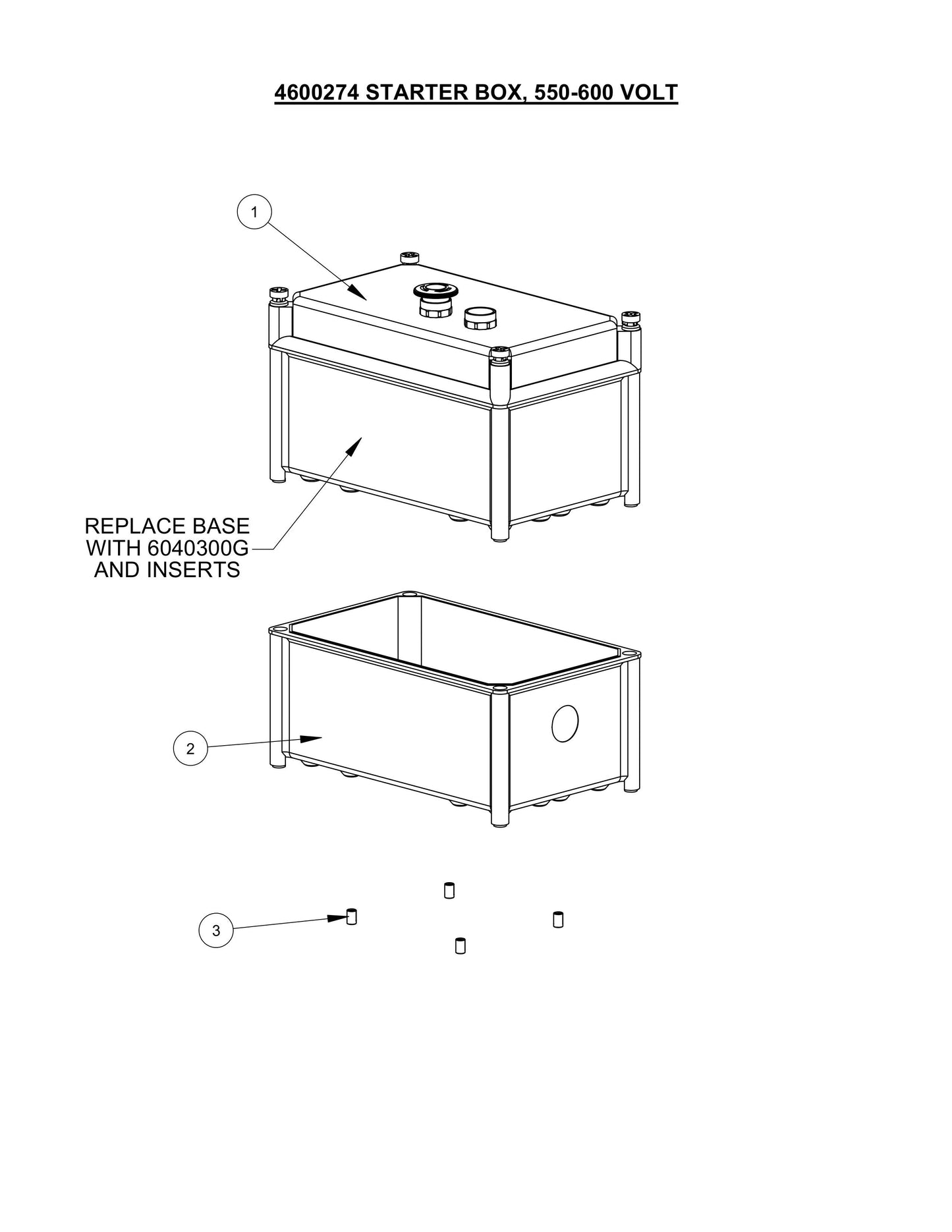 CP15EXL Starter Box, 550-600 Volt Assembly Parts