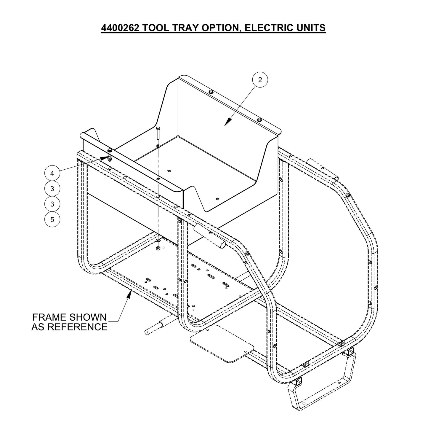 CP15EXL Tool Tray Option, Electric Units Assembly Parts