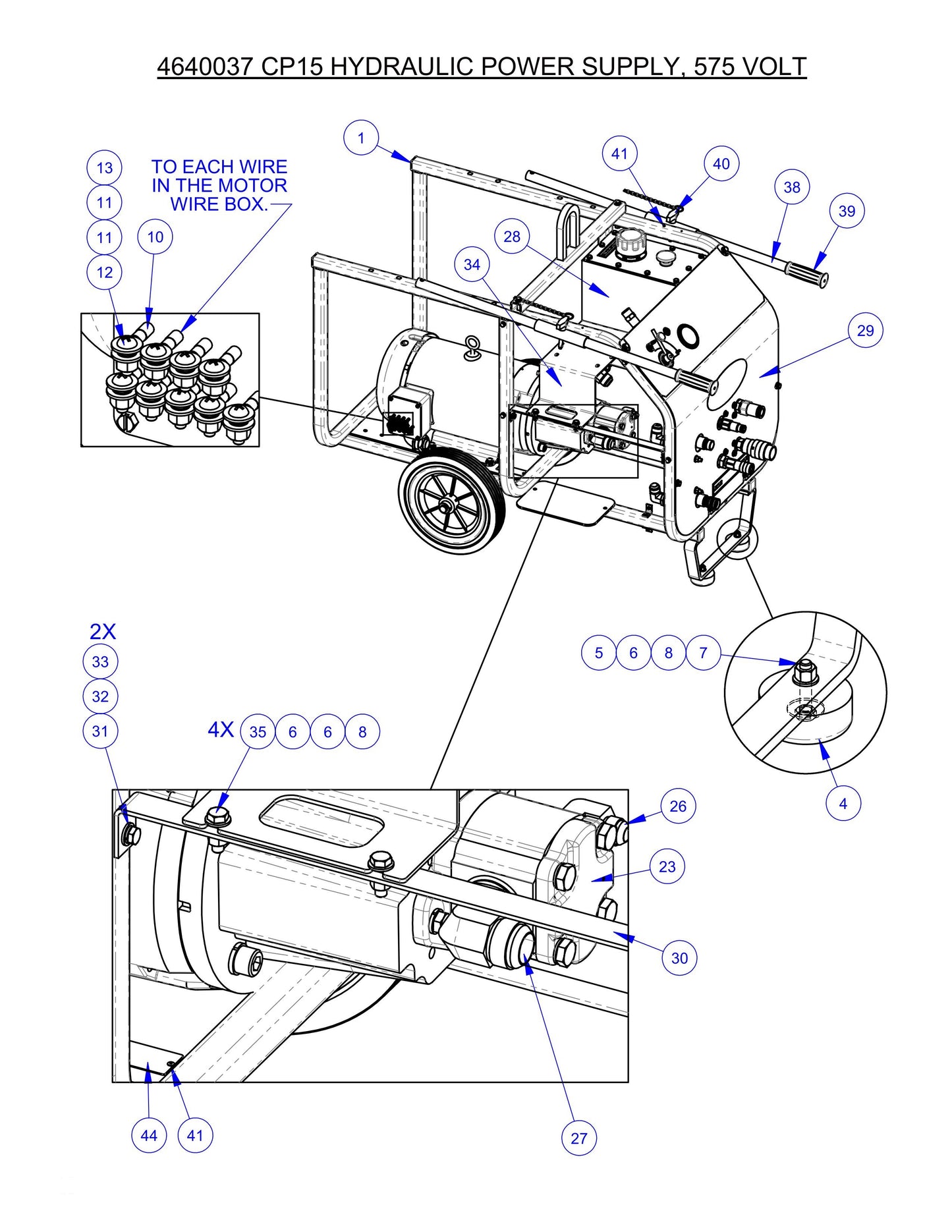 CP15EXL Fig-2 Hydraulic Power Supply, 575 Volt Assembly Parts