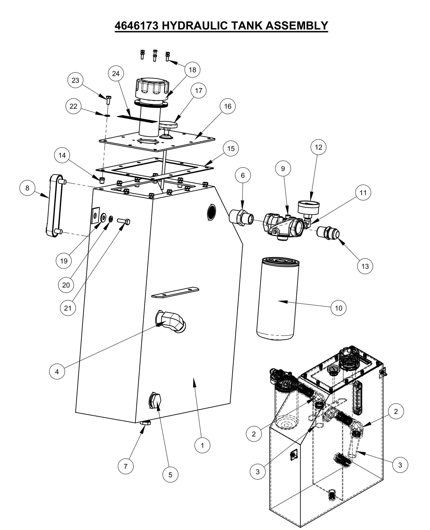 CP20EXL Hydraulic Tank Assembly Parts