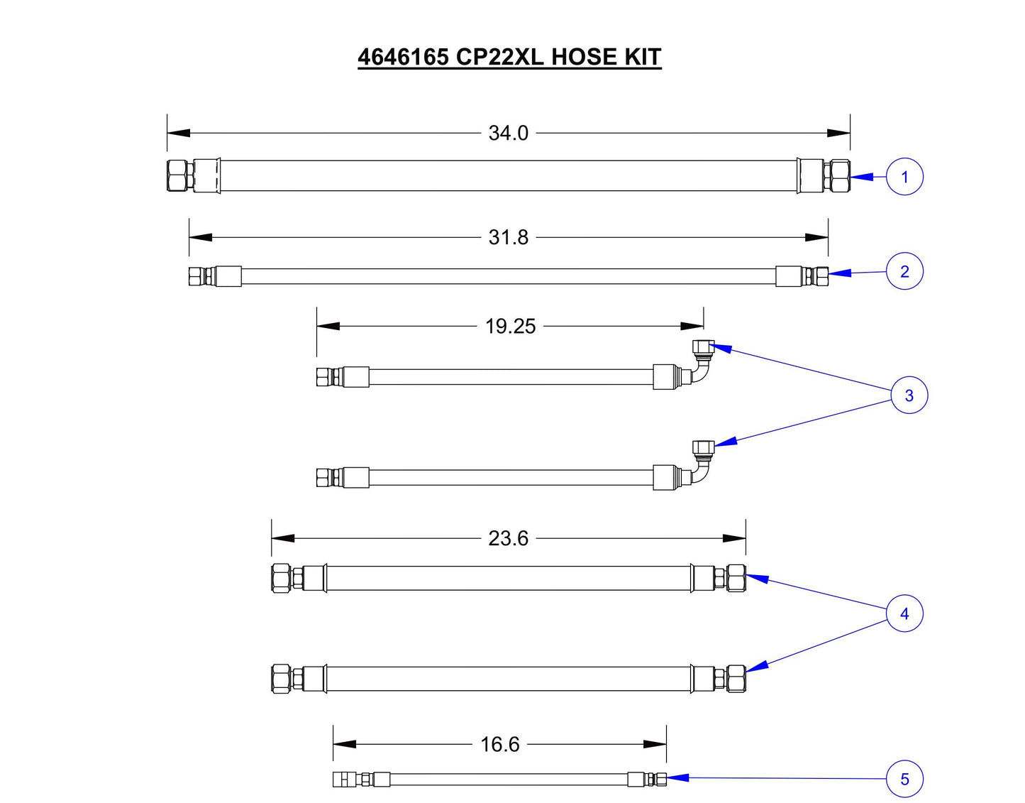 CP22XL Hose Kit Assembly Parts