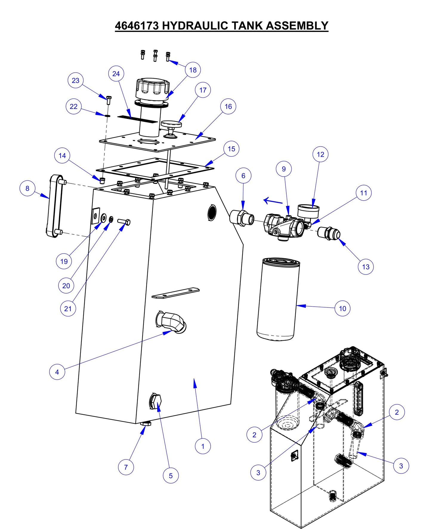 CP35BVXL Hydraulic Tank Assembly Parts