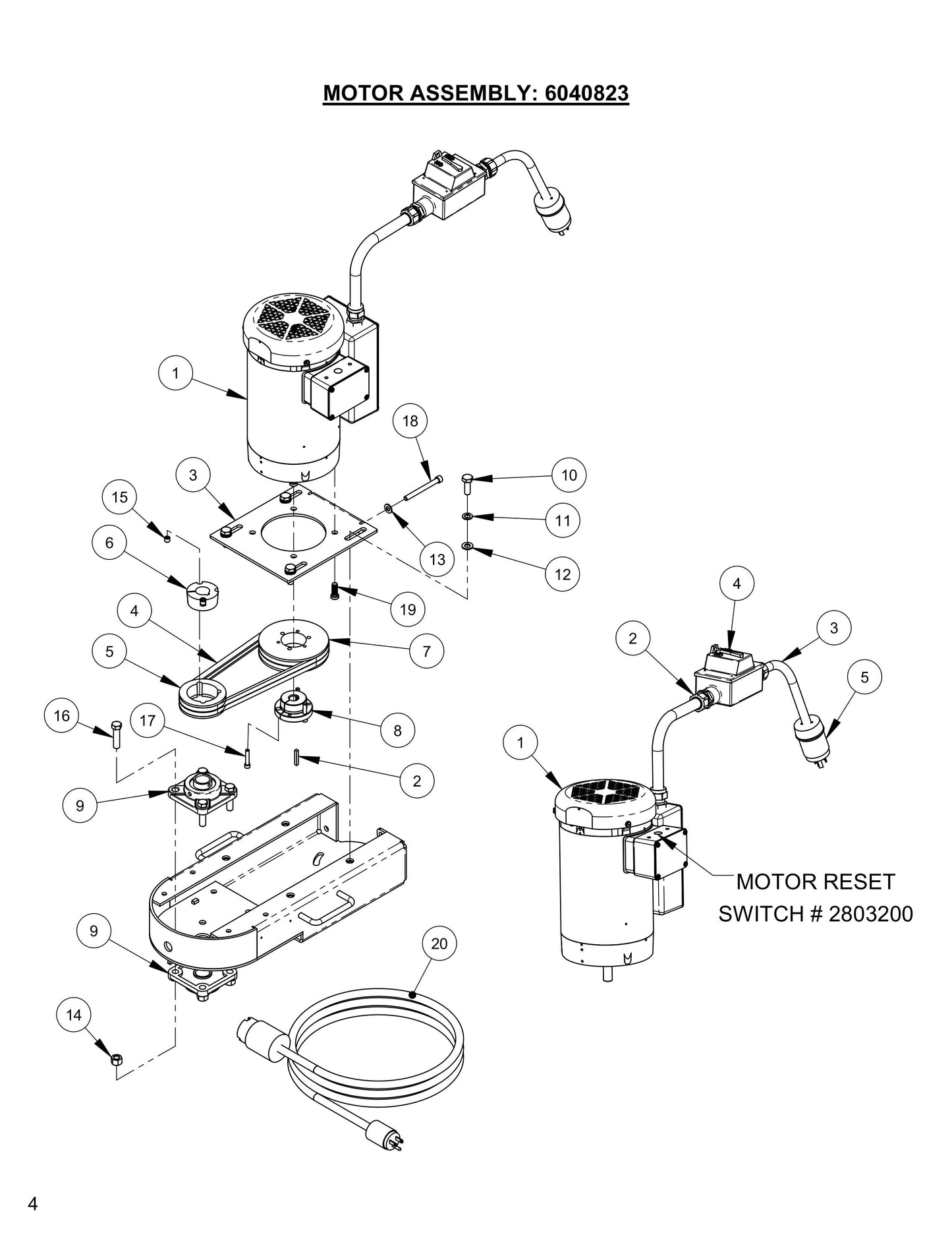 CC80,CPG80E Motor Assembly Parts