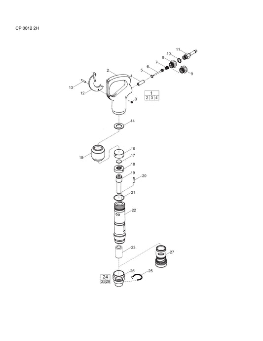 CP 0012 2H Pneumatic Pick Hammer Parts By Chicago Pneumatics