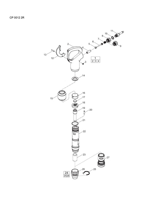 CP 0012 2R Pneumatic Pick Hammer Parts By Chicago Pneumatics