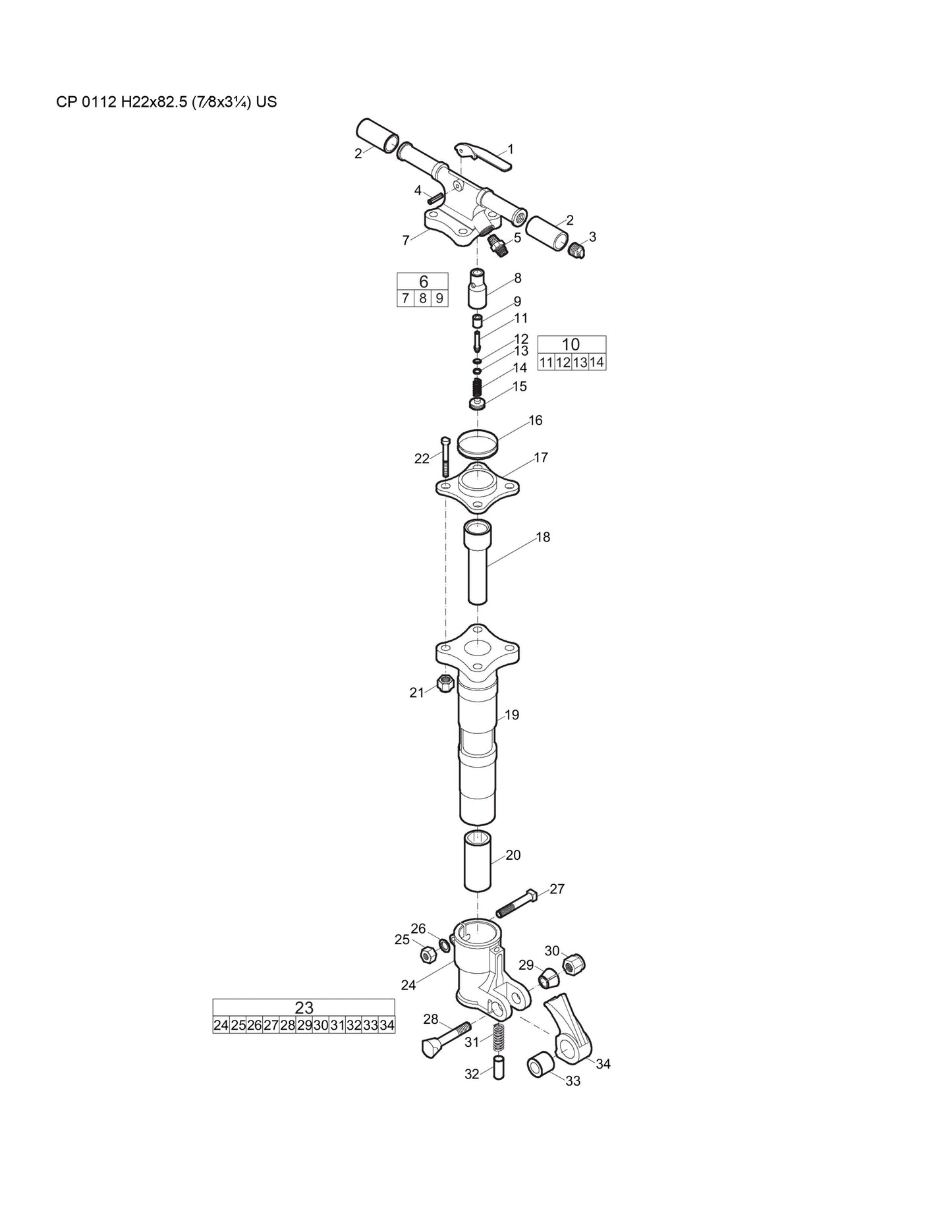 CP 0112 H22x82.5 (7⁄8x3¼) US Pneumatic Pick Hammer Parts By Chicago Pneumatics
