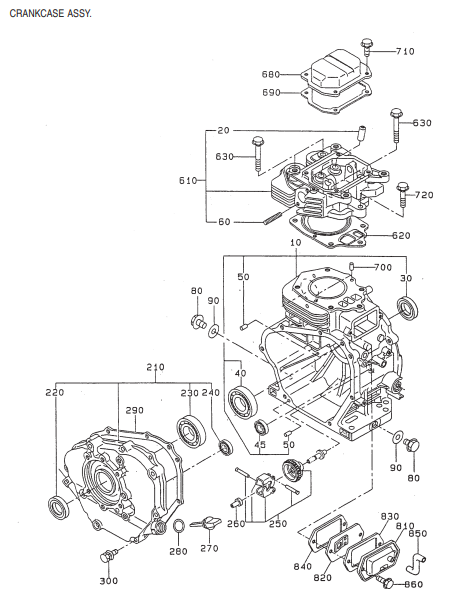 GA6RZ2 GA-6RZ2 — ROBIN EH-34 ENGINE — Crankcase Assembly Parts By Multiquip