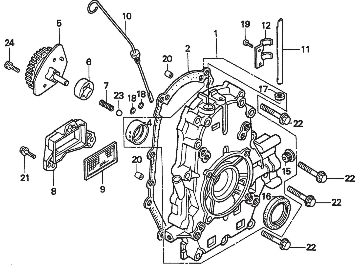 Honda GX620TXF2 Engine Crankcase Cover Assembly Parts For SP2 Street Pro Series By Multiquip
