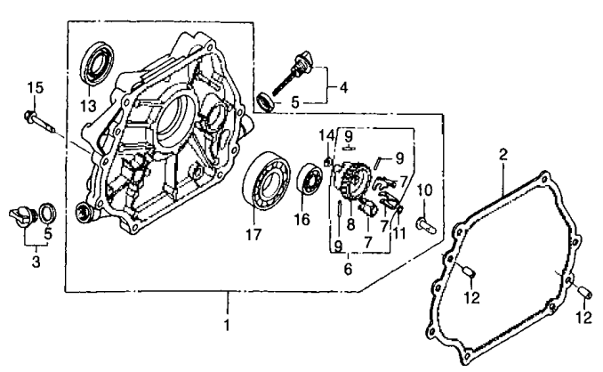 GA6HB GA6HEB HONDA GX340R2EDE2/EDN2 Crankcase Cover Assembly Parts By Multiquip