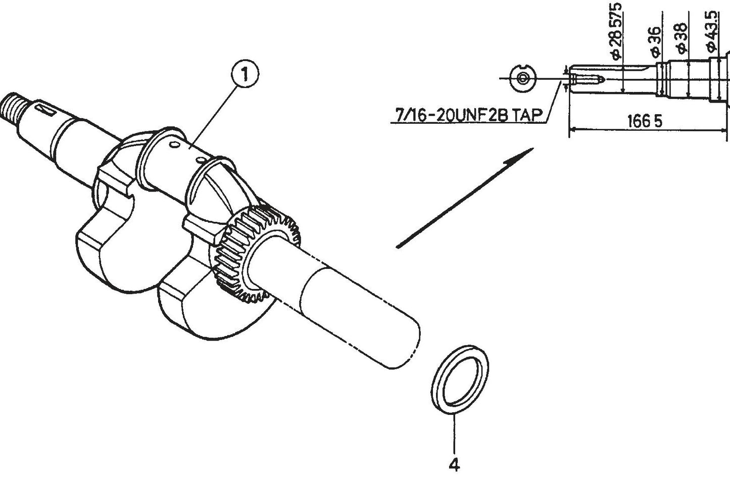 Honda GX620TXF2 Engine Crankshaft Assembly Parts For SP2 Street Pro Series By Multiquip