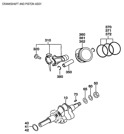 GA-6RE GA-6REA Robin EH-360YS2420 Engine Crankshaft And Piston Assembly Parts By Multiquip