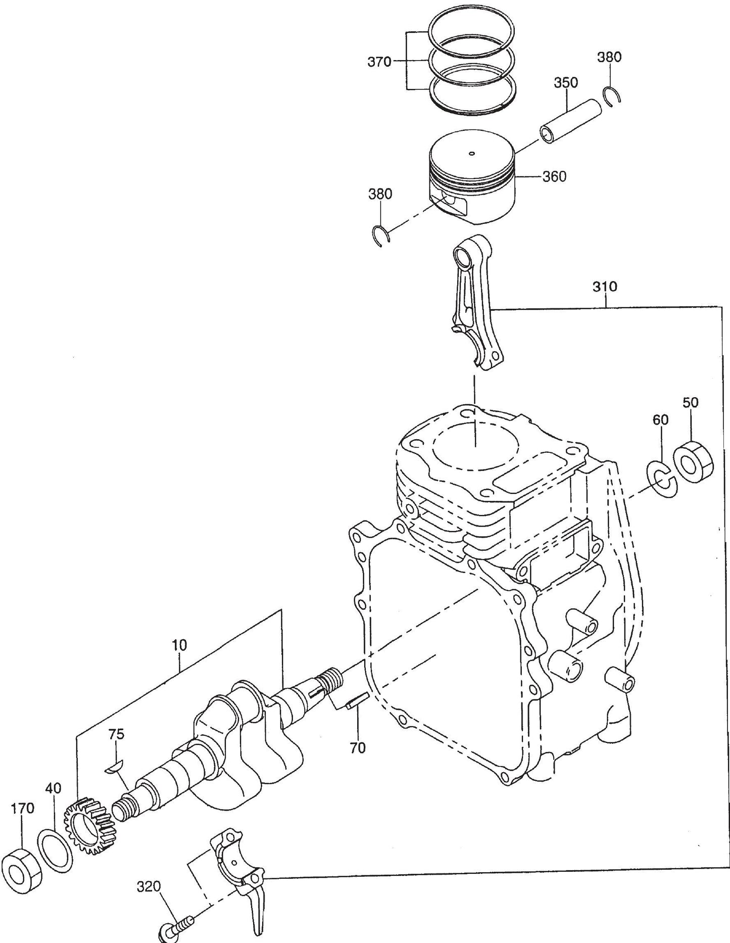 MT55F Robin EH-090D Engine Crankshaft And Piston Assembly Parts