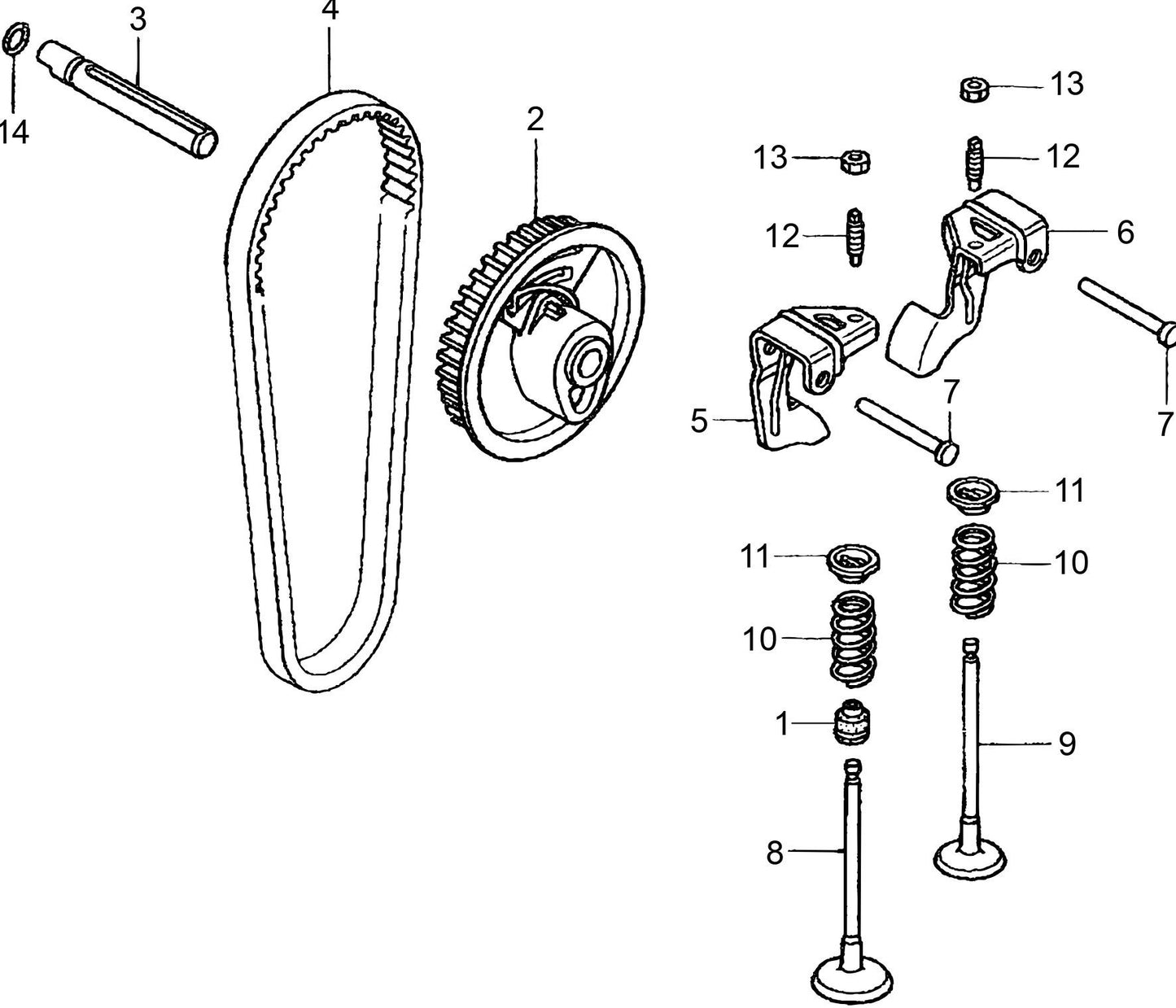 MTR40HF Honda GX100RTKRB6 Engine Camshaft Pulley Assembly Parts
