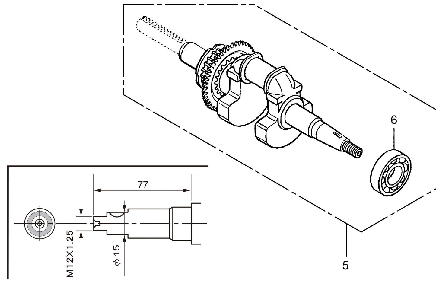 MTR40HF Honda GX100RTKRB6 Engine Crankshaft Assembly Parts