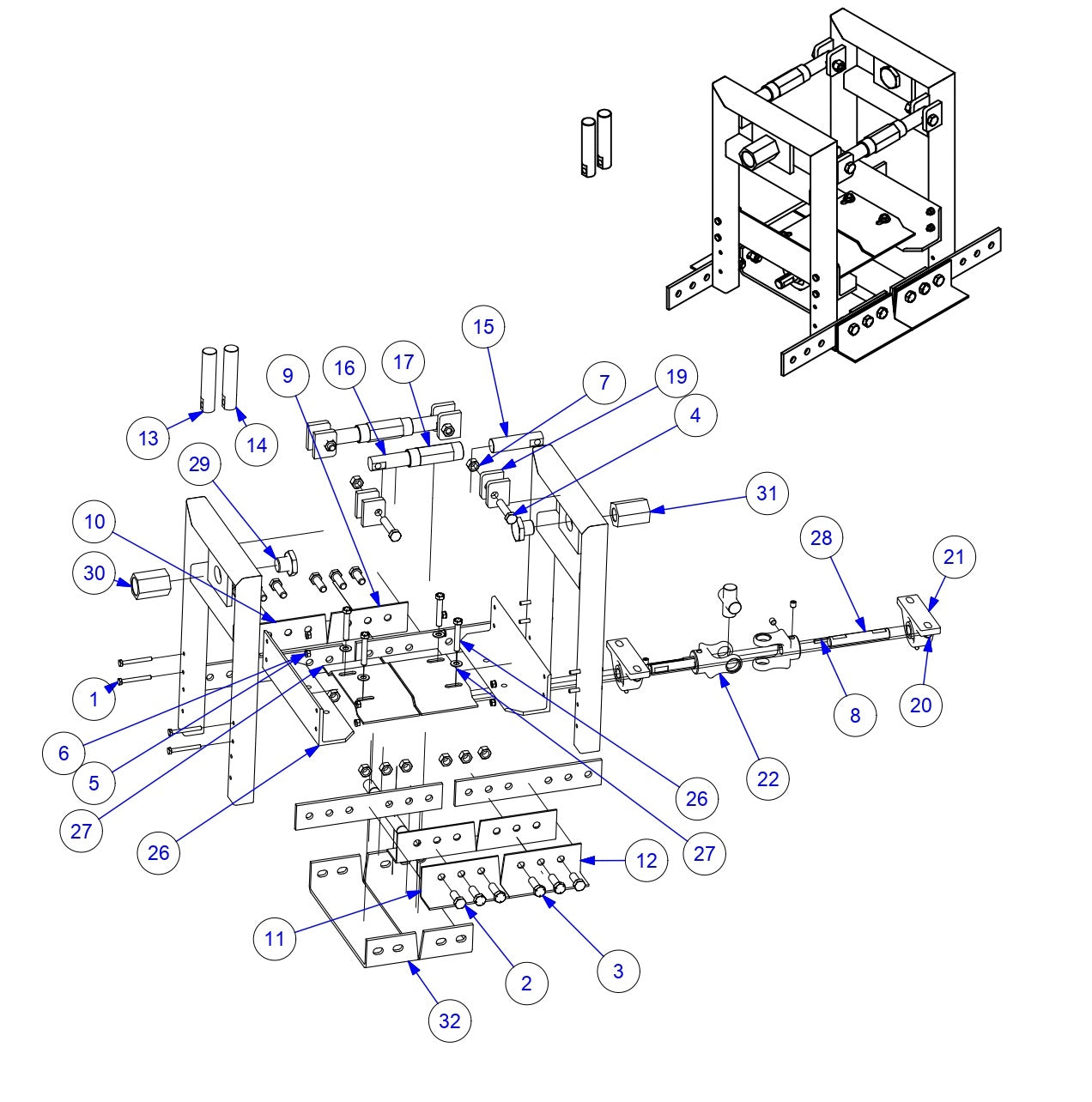 SE12 Crown Invert Bracket Assembly Parts By Allen Engineering