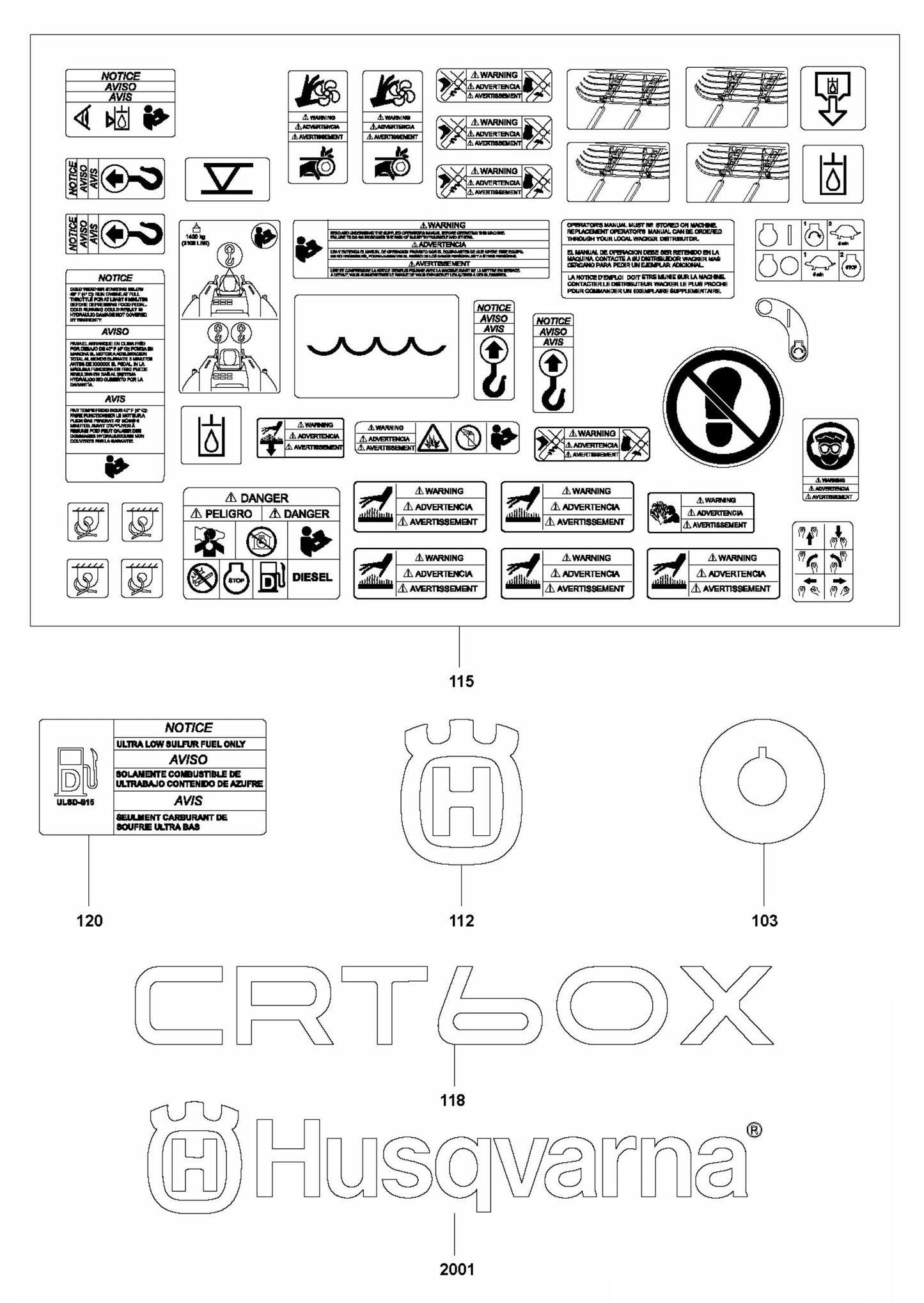 CRT 60 Decals Assembly Parts