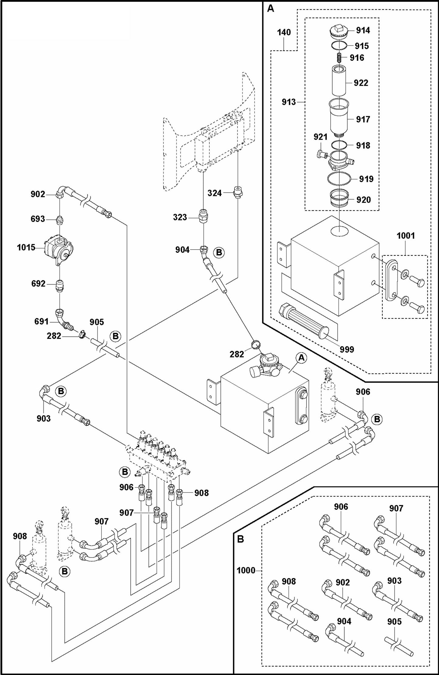 Hydraulic Piping Assembly Parts For Ride On Trowel CRT 48 Diesel By Husqvarna