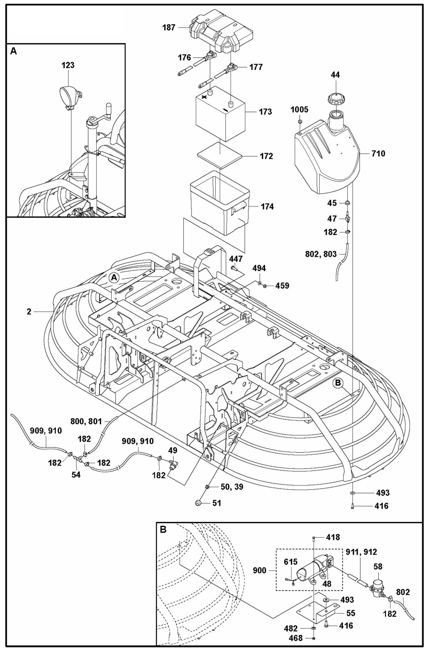 CRT 48 PS Tank Assembly and Battery Assembly Parts