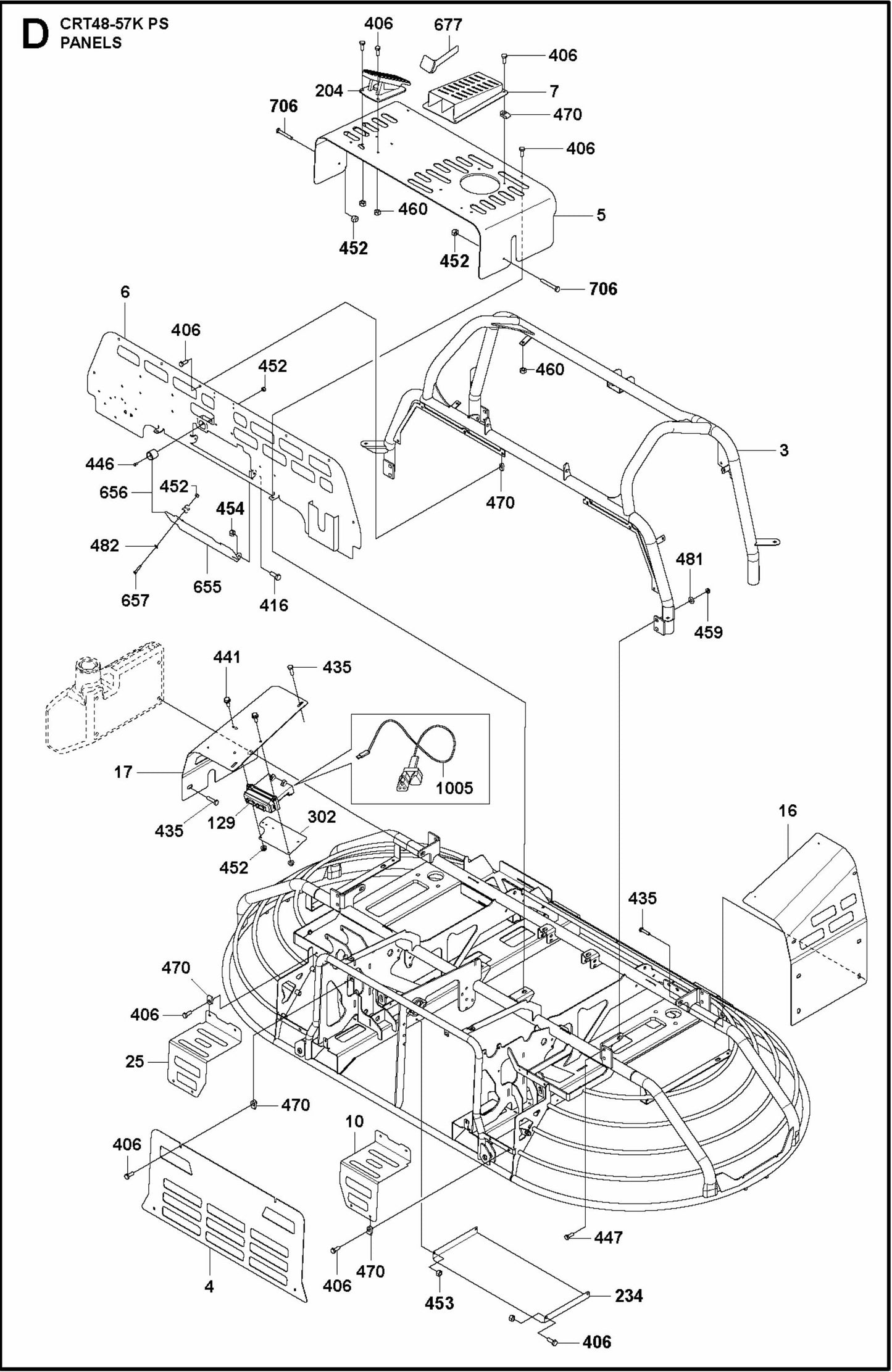 Panels Assembly Parts For Ride On Trowel CRT 48 Diesel By Husqvarna