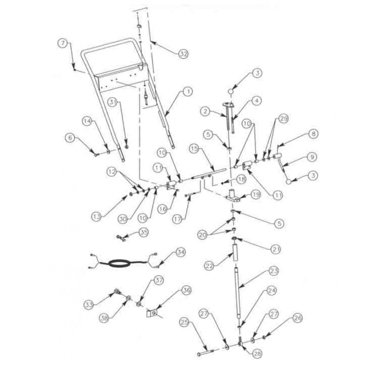 CS8GH Operator Handle Assembly CS8G Series Crack Saw Parts By General Equipment