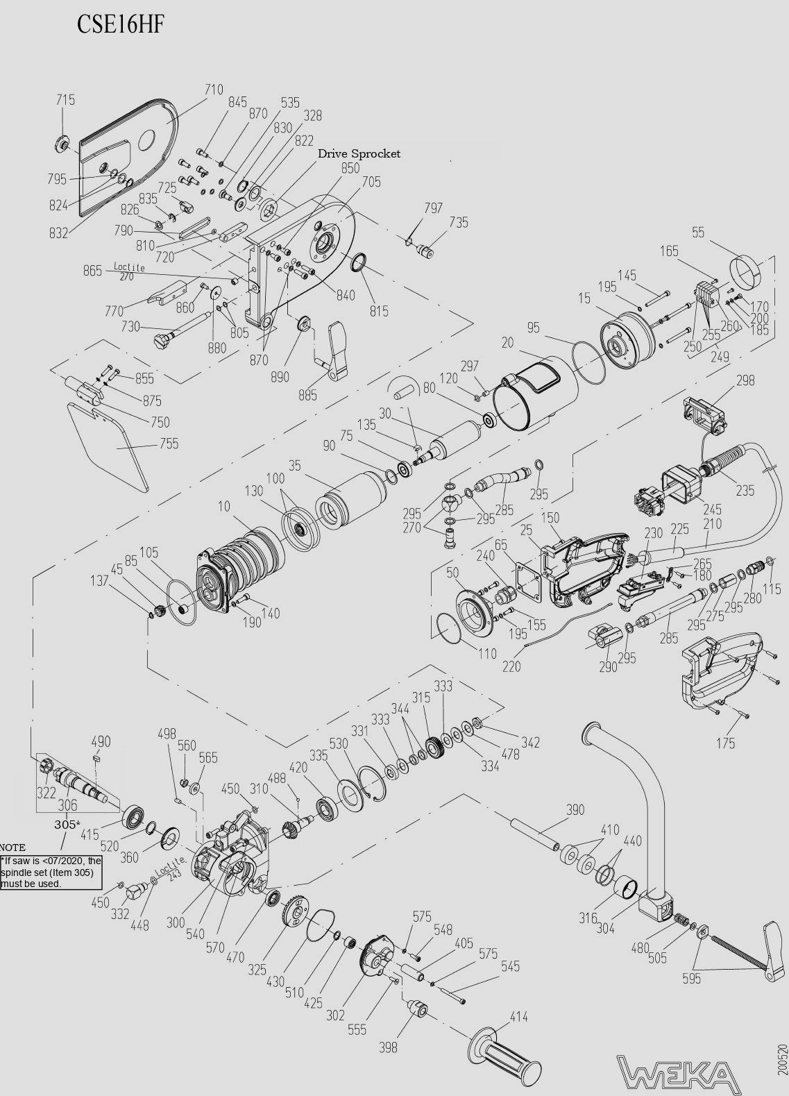 CSE16 Chain Saw Assembly Parts