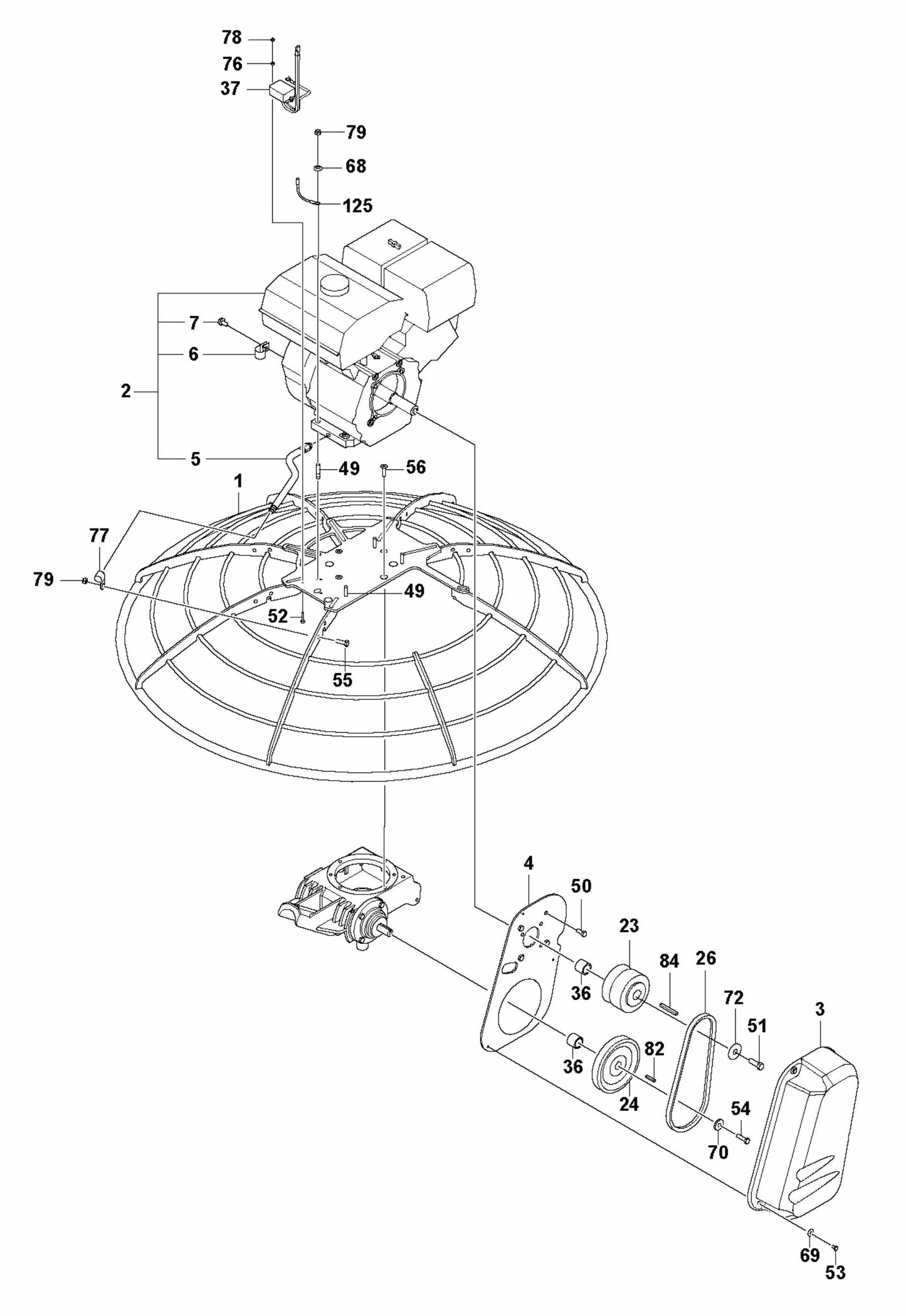 CT 36 Drive, CT36-5A, Honda GX 160 Assembly Parts