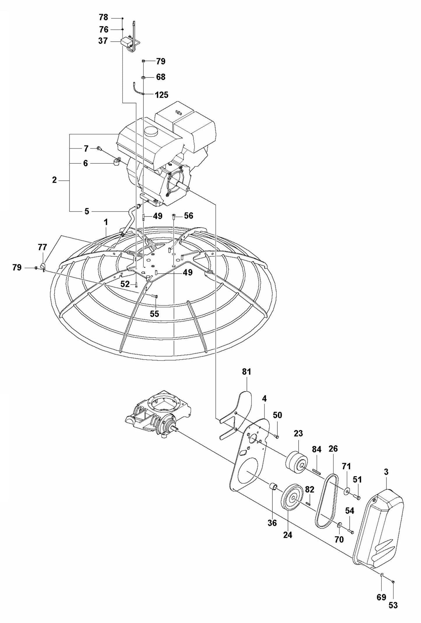 CT 36 Drive, CT36-8A, Honda GX 240 Assembly Parts