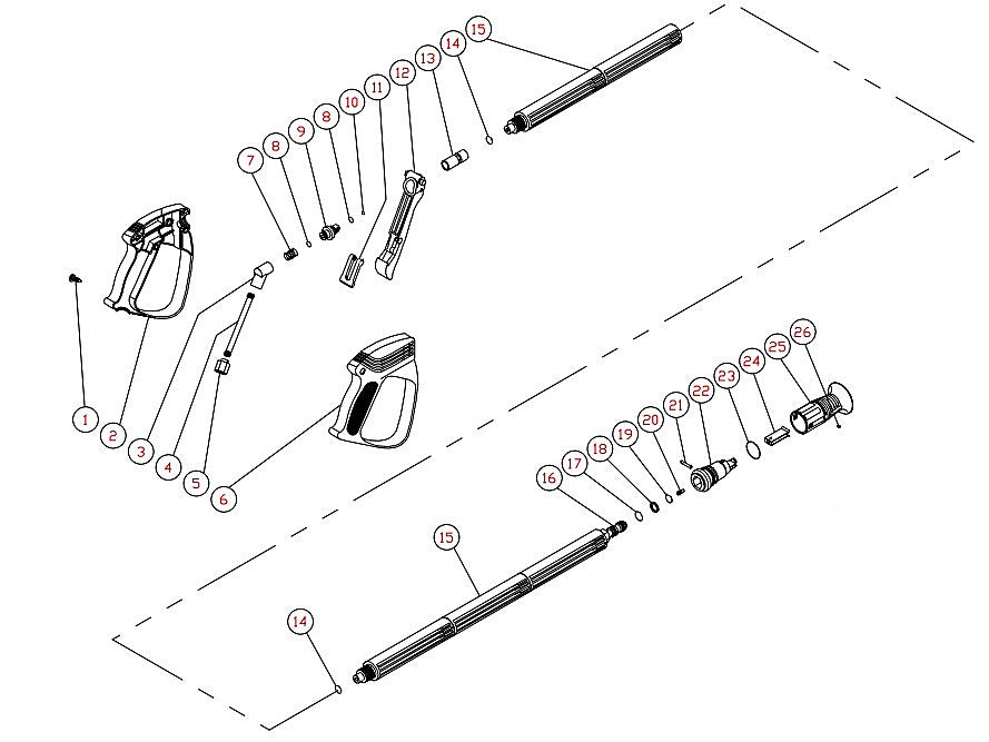 CV-1500-0MBC, CV-1750-0MBC (sn:0-322055) Gun And Wand Assembly Parts by MiTM