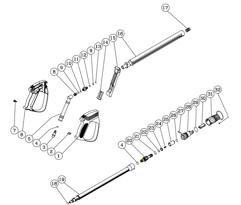 CV-1750-1JBC, CV-1750-1MBC (sn:0-10163015), CV-1800/2000-0MTC (sn:0-10016161). CV-2000-1MBC/1CBC/1JBC Gun And Lance Assembly Parts by MiTM