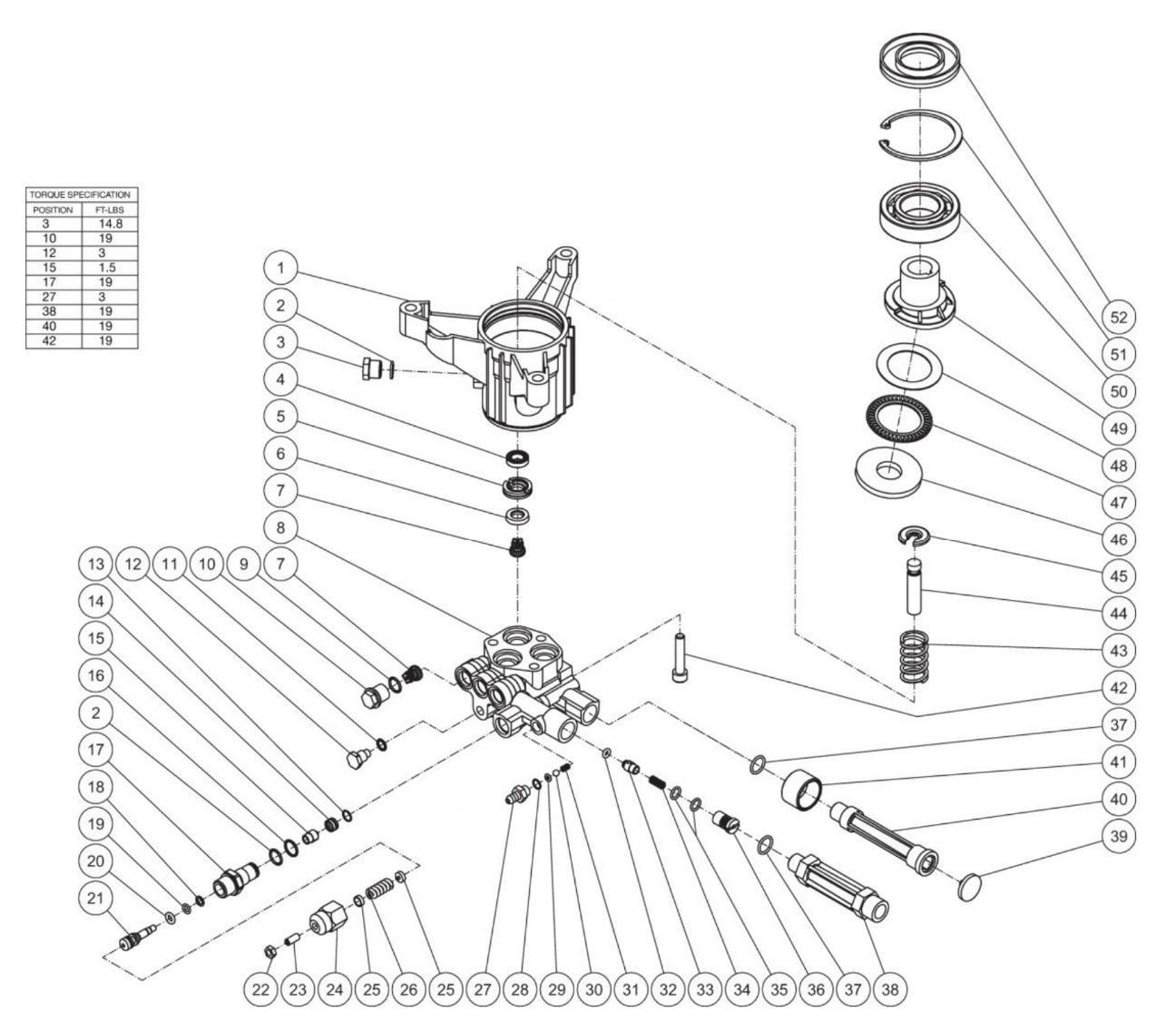 CV-2400-0MMC, CV-2400-0MMC-C, CV-2400-4MBC, CV-2400-4MHC (sn:0-10812035) Pump assembly Parts by MiTM
