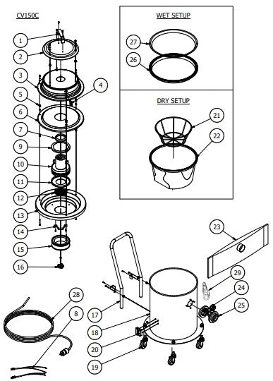 CV150C Core Vac Assembly Parts