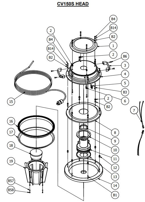 CV150S Head Assembly Parts