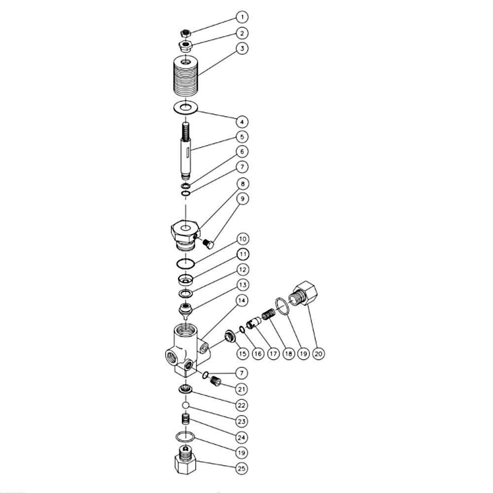 CW-2008,  CW-2405, CW-2504, CW-2505, CW-3004, CW-3005, CW-3006 Unloader (8-0032) Assembly Parts by MI-T-M