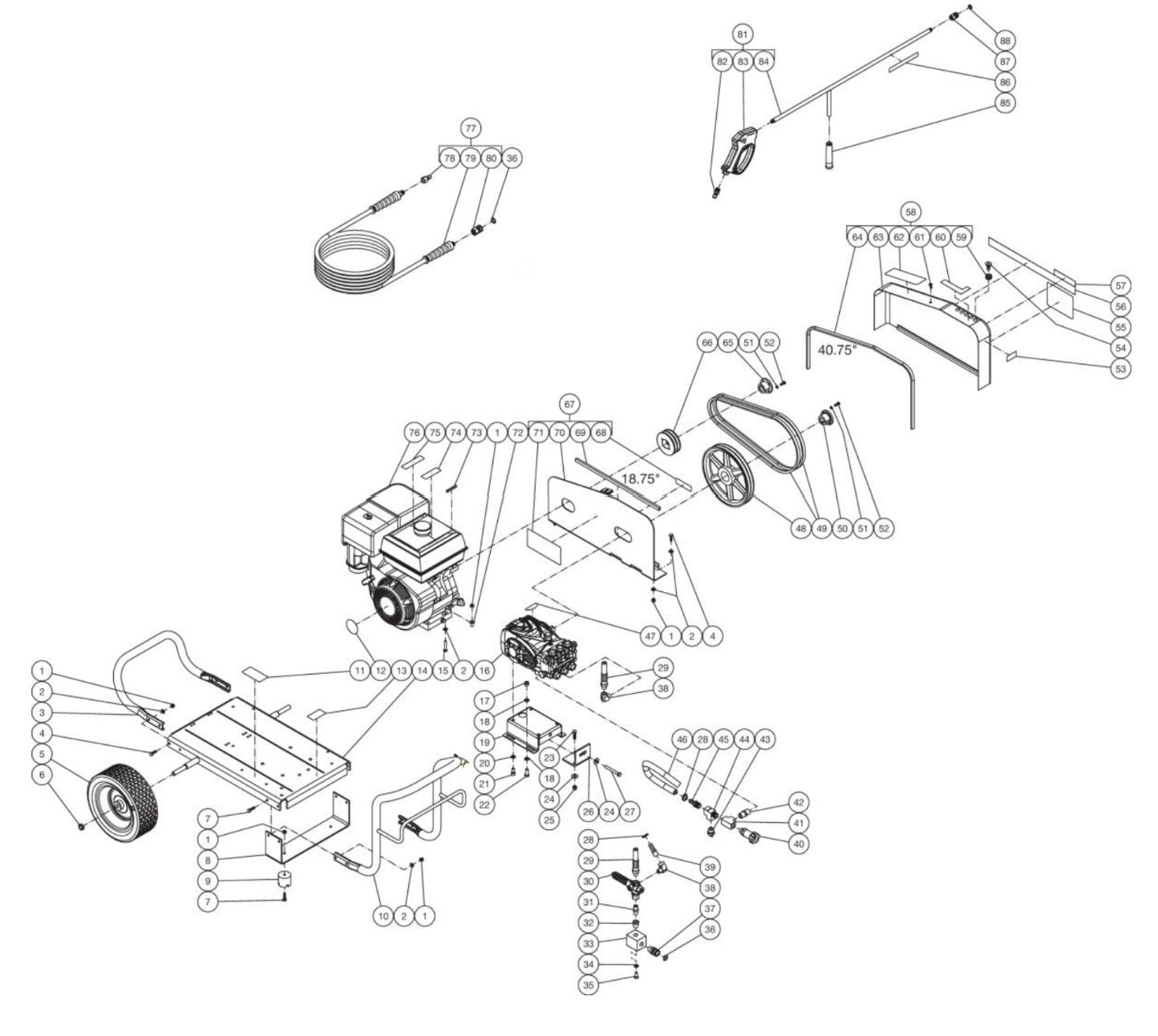CW-2505-4MGH/4MGK/4MGM (sn:11448402-99999999) Frame Assembly Parts by MI-T-M