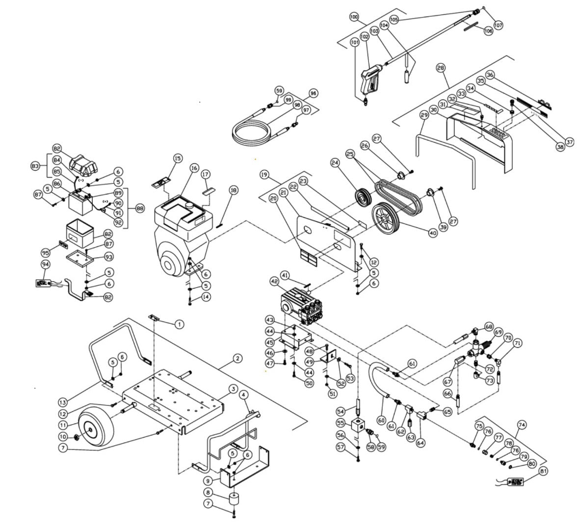 CW-4004-3MV0 (sn:317279-10070000) Frame Assembly Parts By MI-T-M