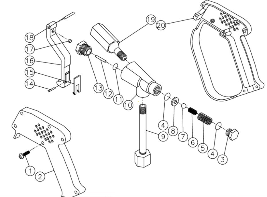 CW-5004-0ME3, CWC Series Gun Assembly Parts by MI-T-M