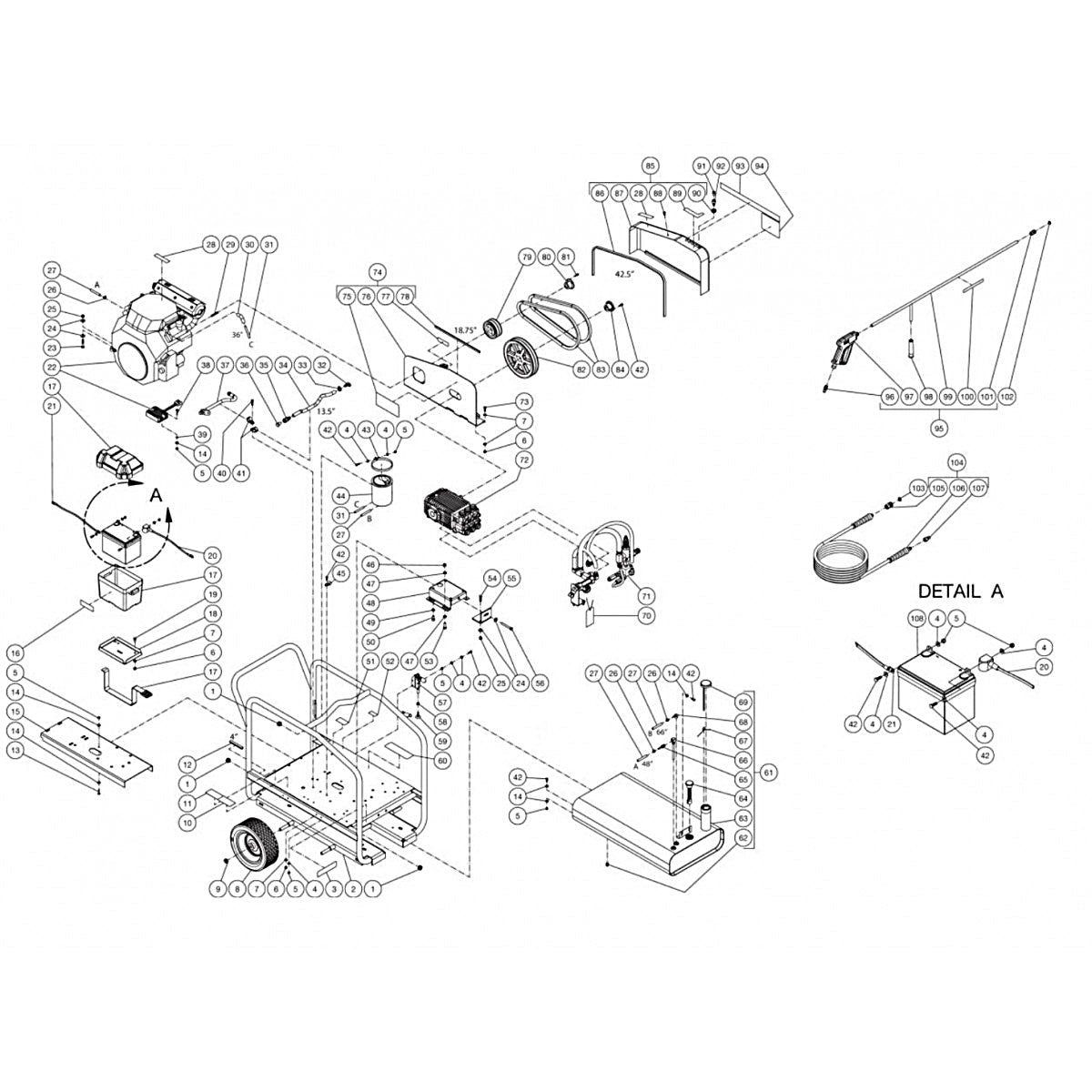 CWC-4005-2MGH (sn:0-10230792) Frame Assembly Parts by Mi-T-M