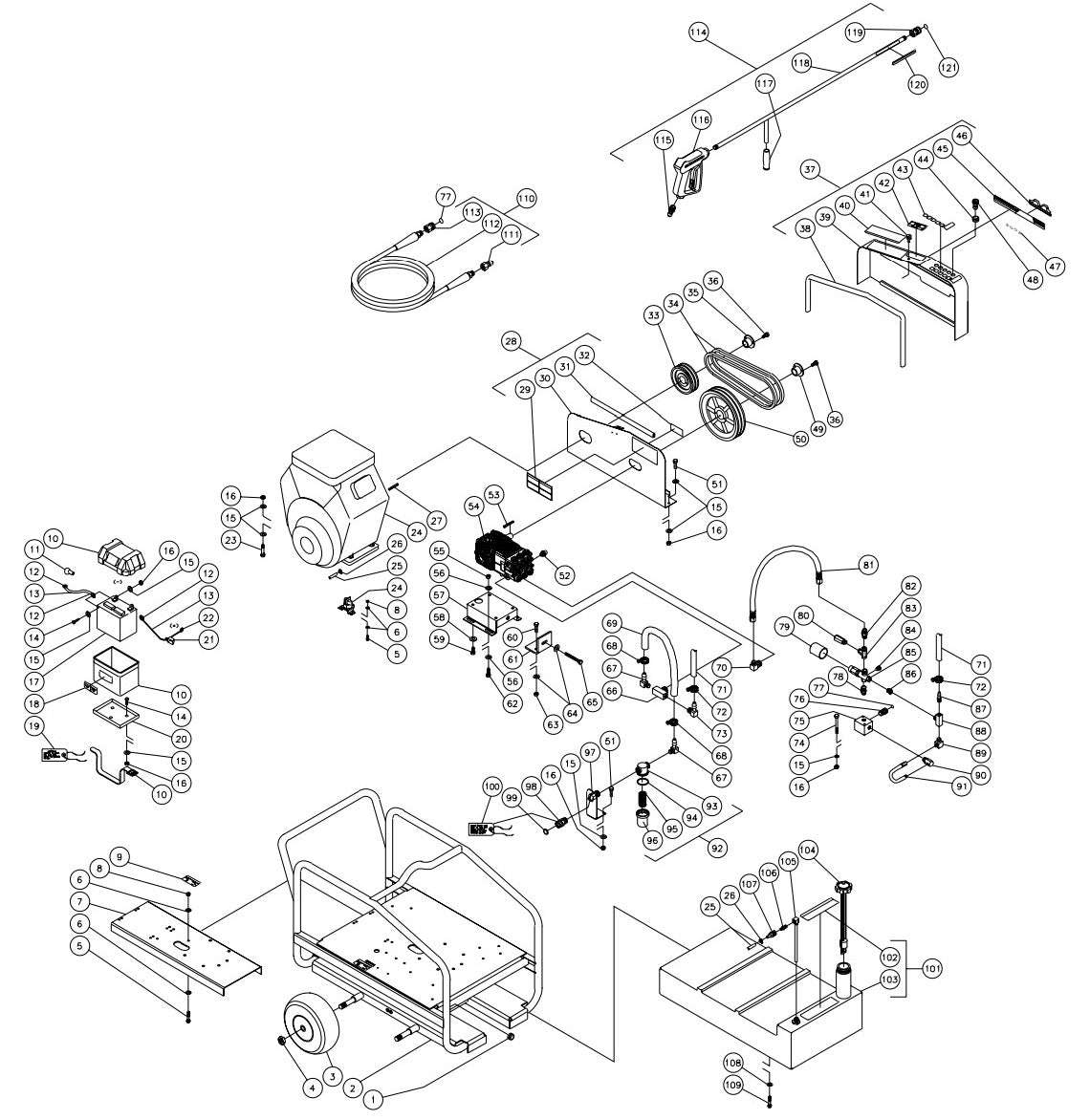CWC-4004-1MGV (sn:10005895-10182543), CWC-4004-1MGV (sn:10182544-99999999) Frame Assembly Parts by Mi-T-M