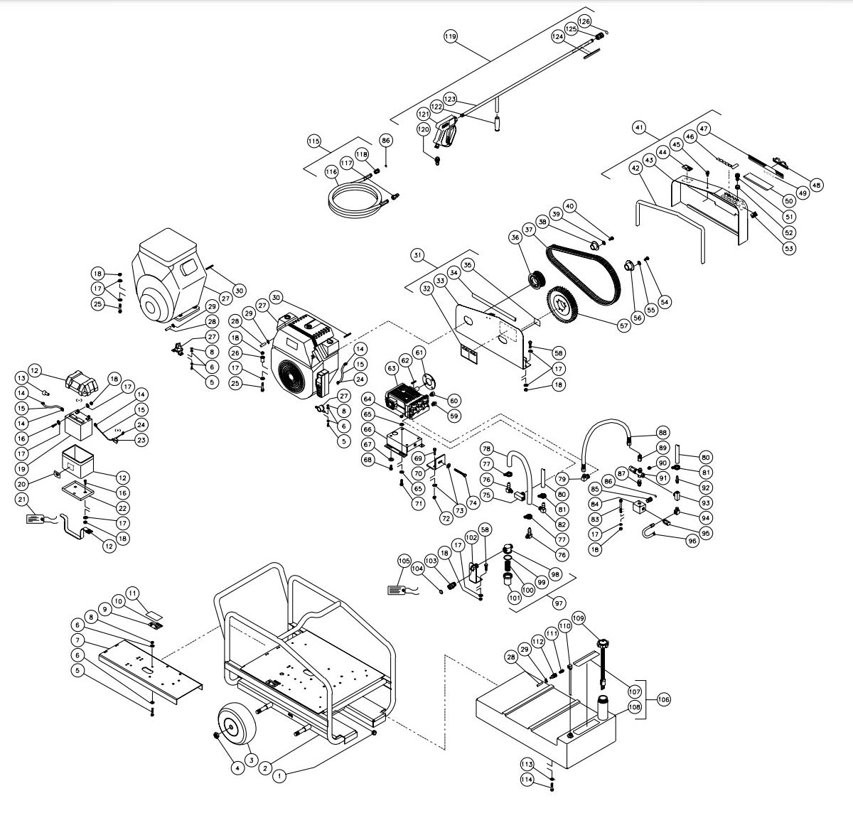 CWC-4005-0MGH (sn:397221-10013875), CWC-4005-0MGV (sn:397721-10012893), CWC-4005-0MGH/0MGV (sn:0-397220) Frame Assembly Parts by Mi-T-M
