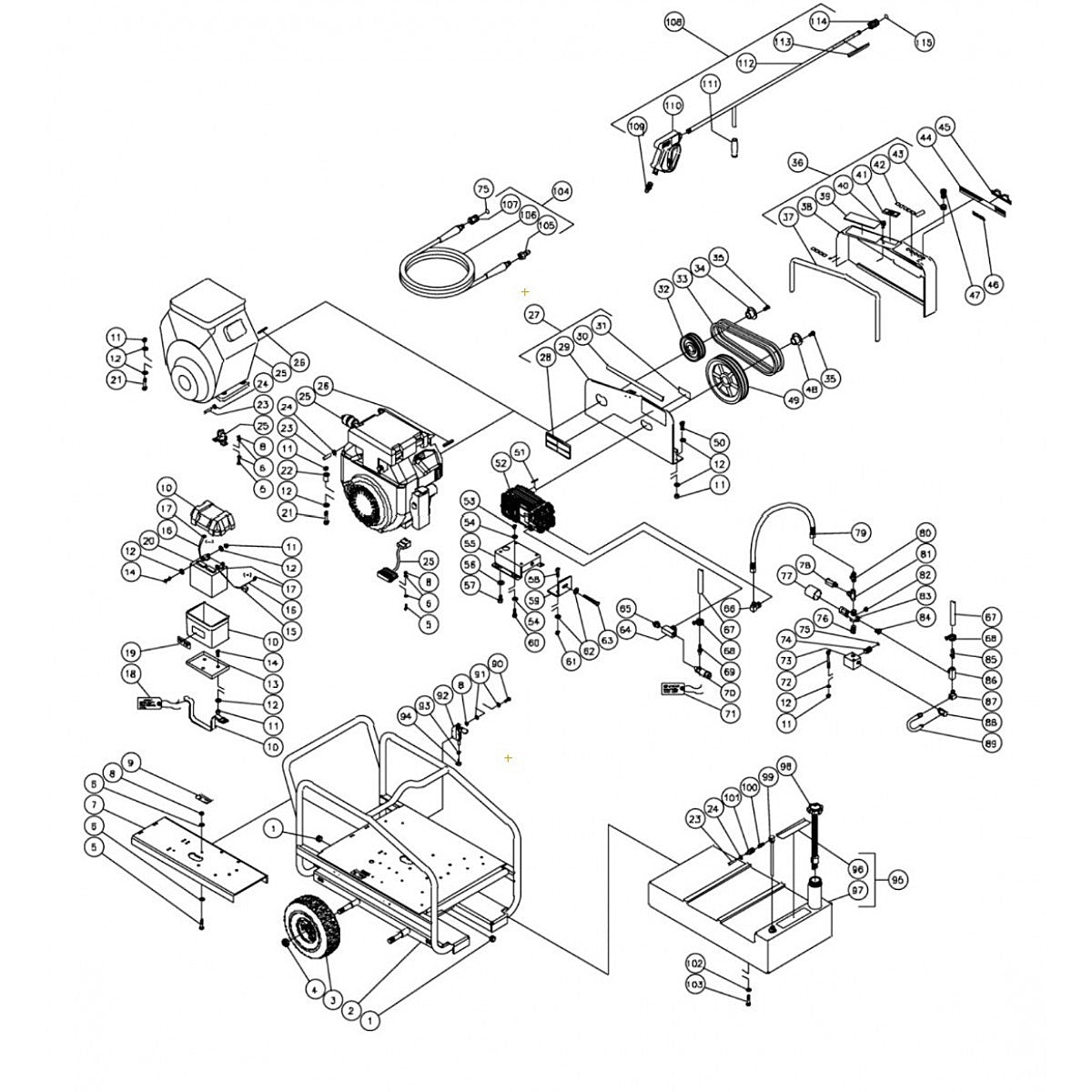 CWC-4005-1MGH (sn:10073652-10182543), CWC-4005-1MGV (sn:10182544-99999999), CWC-4005-1MGV (sn:10073652-10182543) Frame Assembly Parts by Mi-T-M