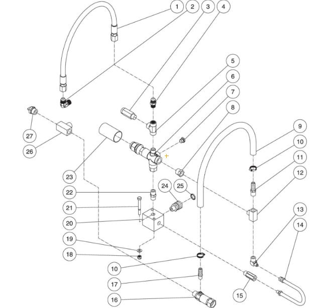 CWC-4005-1MGH/1MGV, CWC-5004-1MGH/1MGV/3MAH, CWC-4005-2MGH, CWC-5005-2MGH/3MGH Plumbing Assembly Parts by Mi-T-M