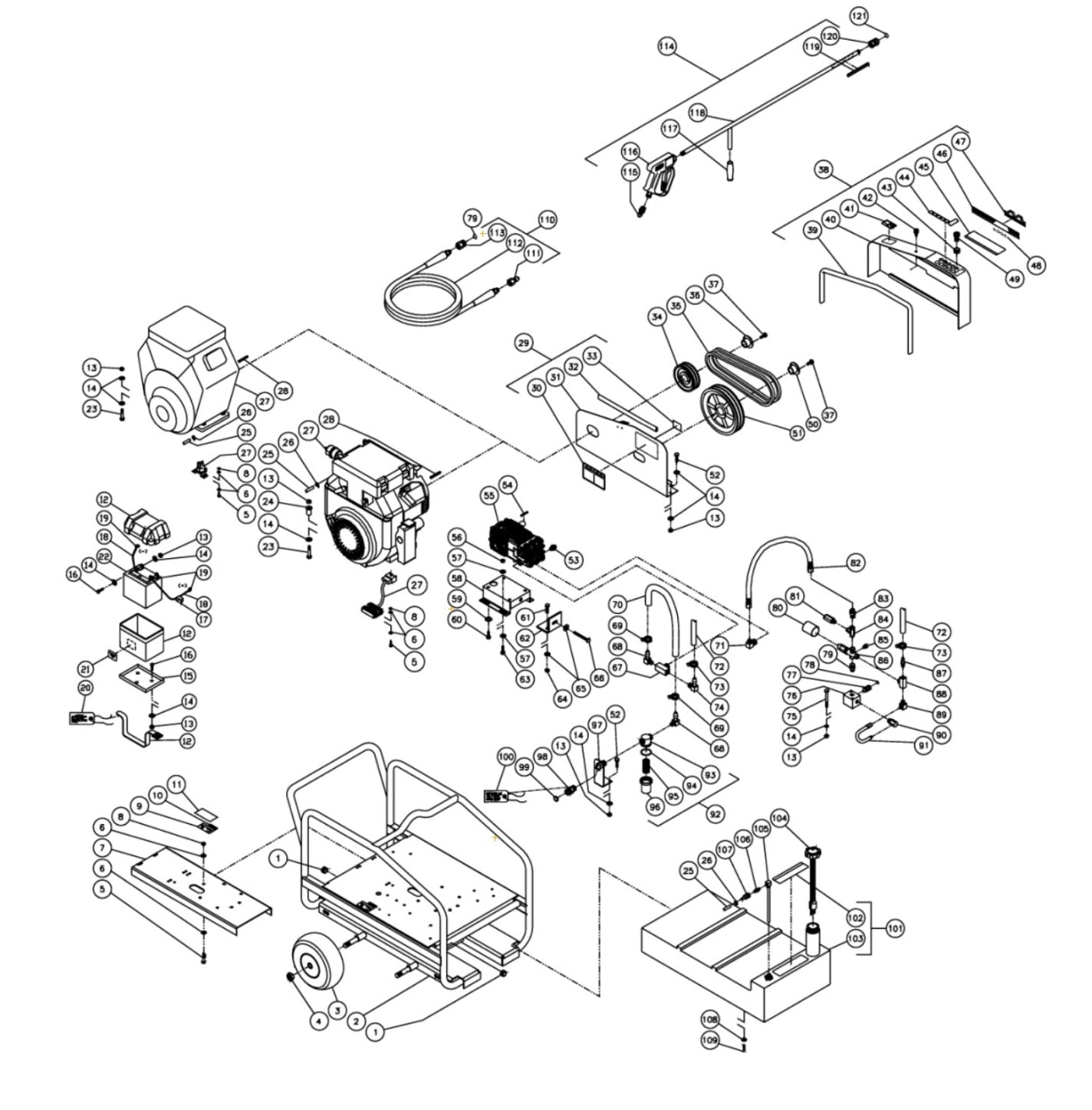 CWC-5004-1MGH (sn:0-10020492), CWC-5004-1MGV (sn:0-10005894) Frame Assembly Parts by Mi-T-M